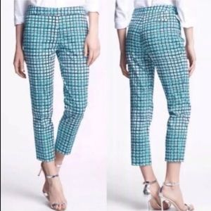 KATE SPADE BREEZEBLOCK MINDY BLUE CROPPED PANTS SIDE POCKETS WOMEN'S SIZ…